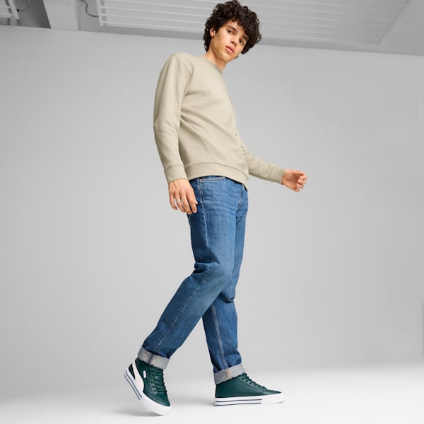 Court Classic Vulc Mid Men's Sneakers, Dark Myrtle-PUMA White, extralarge