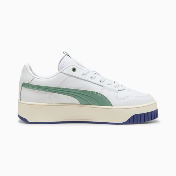Tenis Mujer Carina Street Lux, PUMA White-Green Moon-PUMA Gold, extralarge