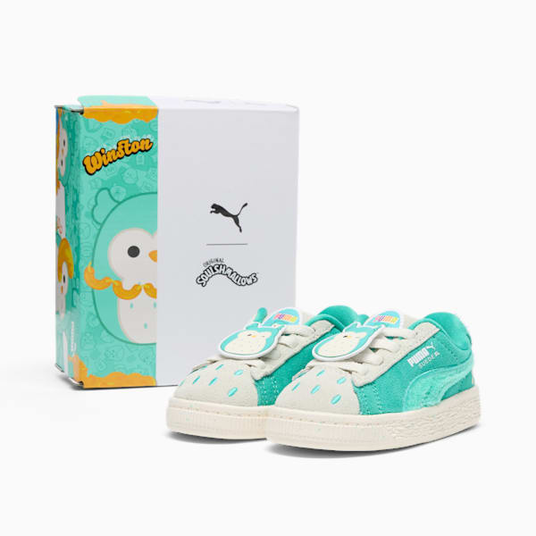 Tenis para infantes PUMA x SQUISHMALLOWS Suede XL Winston, Warm White-Alpine Snow-Elektro Pool, extralarge