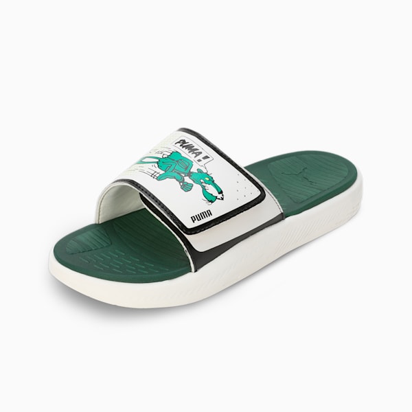 Softride Super Men's Slides, Vine-Warm White-Pure Green, extralarge-IND