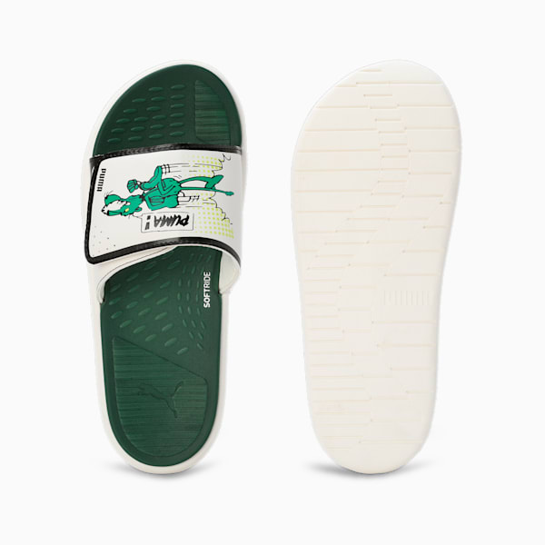 Softride Super Men's Slides, Vine-Warm White-Pure Green, extralarge-IND