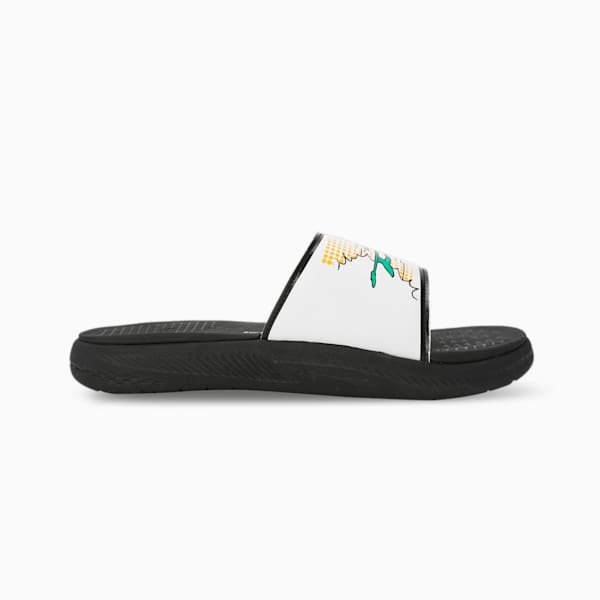 Softride Super Men's Slides, PUMA Black-PUMA White-Pure Green, extralarge-IND