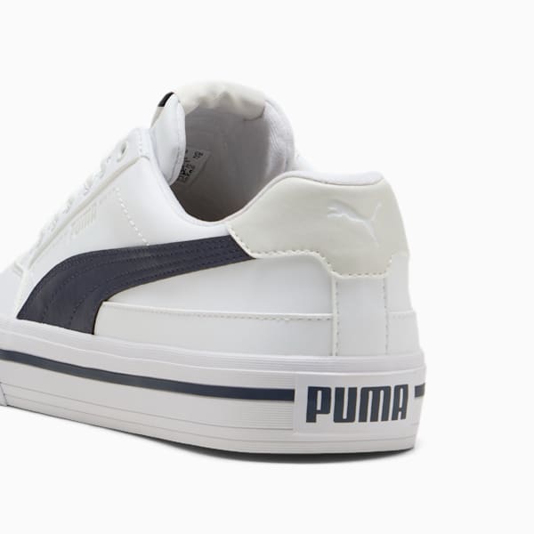 Tenis Court Classic Vulc Formstrip SL para hombre, PUMA White-New Navy-Vapor Gray, extralarge