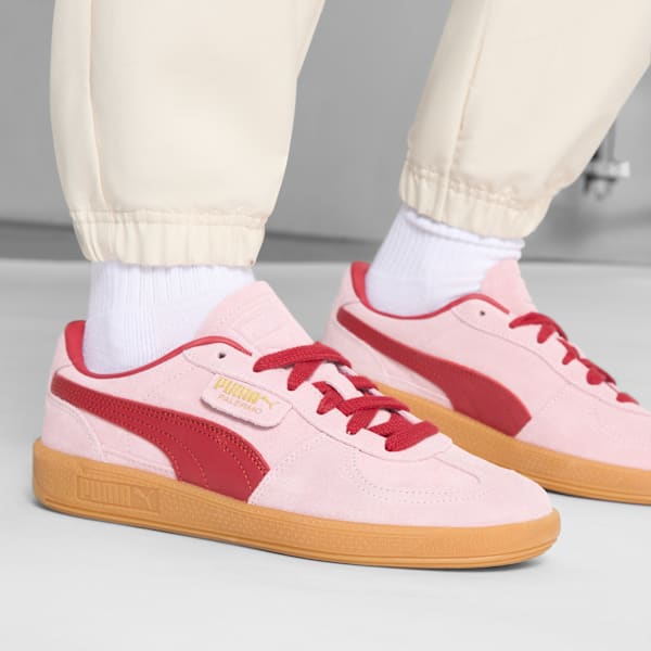 Tenis Palermo para mujer, Rose Mauve-Dark Crimson, extralarge