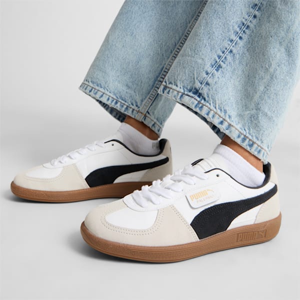 Tenis para mujer Palermo Leather, PUMA White-Vapor Gray-Gum, extralarge