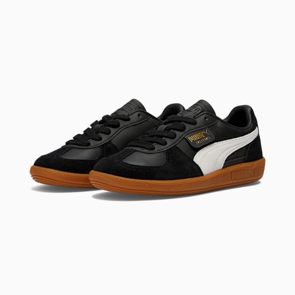 Palermo Leather Women's Sneakers, PUMA Black-Feather Gray-Gum, extralarge