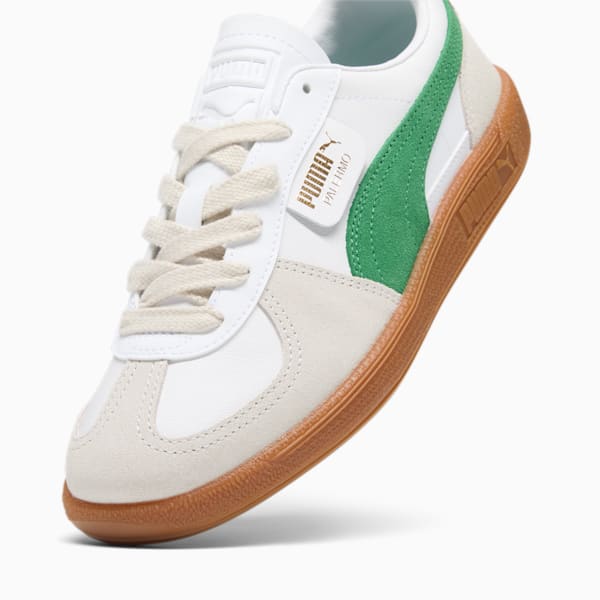 Palermo Leather Women's Sneakers, PUMA White-Vapor Gray-Archive Green, extralarge
