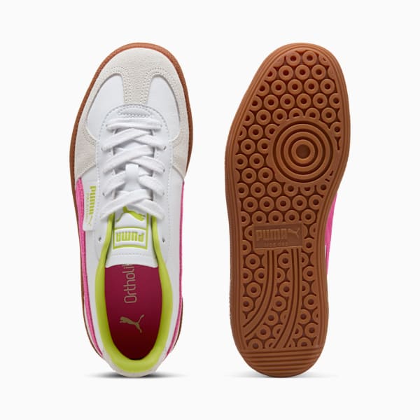 Tenis Palermo Cuero para mujer, PUMA White-Fluro Pink Pes, extralarge