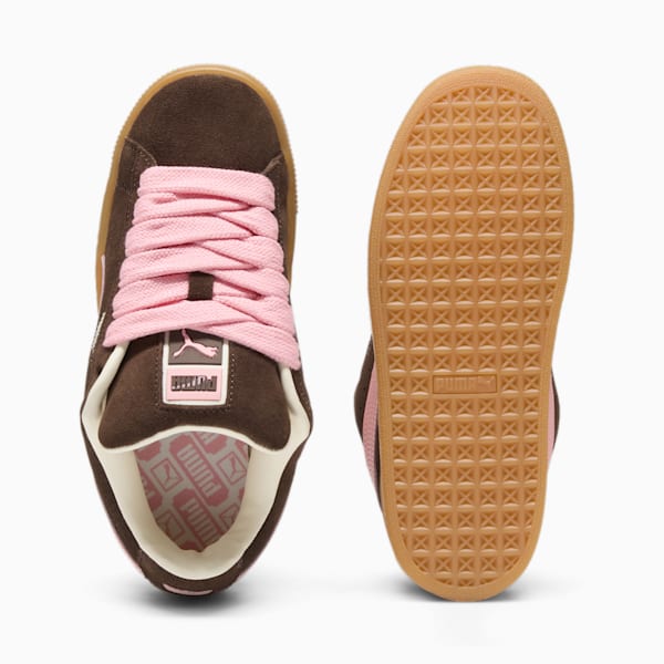 Suede XL Women's Sneakers, Chestnut Brown-Peach Smoothie-Frosted Ivory, extralarge