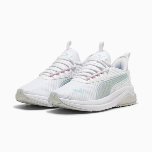 Tenis Amplifier para mujer, PUMA White-Cool Light Gray-Safe Lake-Rose Mauve, extralarge