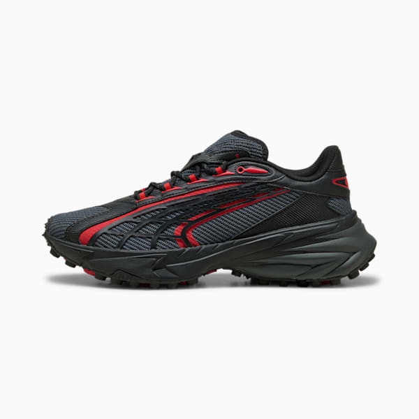 Tenis Spirex Ultra Mentality para hombre, Shadow Gray-PUMA Black-PUMA Red, extralarge