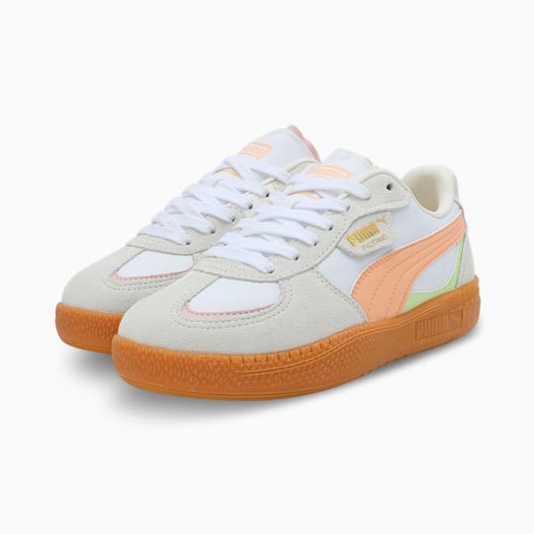 Palermo Moda Women's Sneakers, PUMA White-Peach Fizz, extralarge-IND