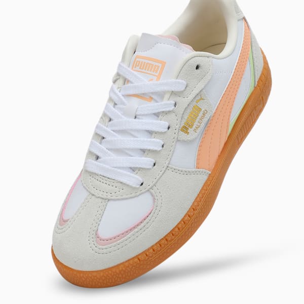 Palermo Moda Women's Sneakers, PUMA White-Peach Fizz, extralarge-IND