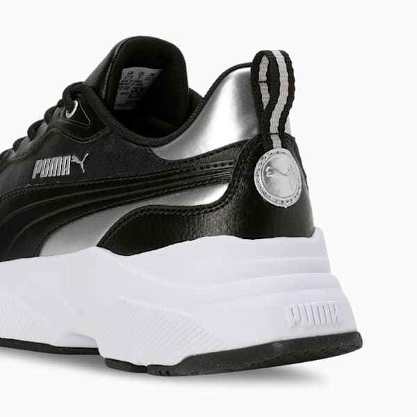 Cassia Rose Metallic Dream Women's Sneakers, PUMA Black-PUMA Silver-Matte Silver-PUMA White, extralarge-IND