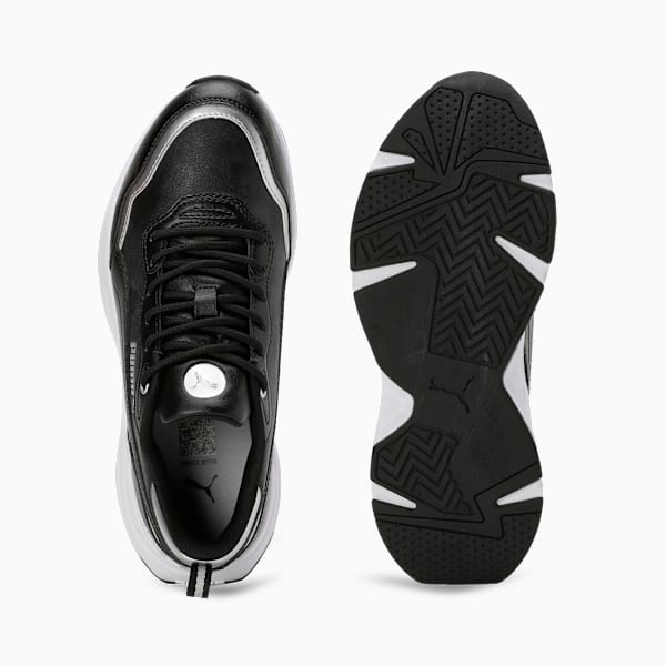 Cassia Rose Metallic Dream Women's Sneakers, PUMA Black-PUMA Silver-Matte Silver-PUMA White, extralarge-IND