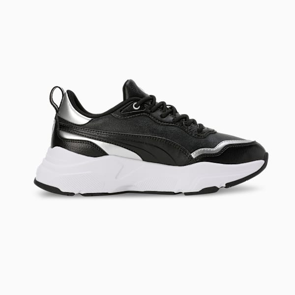 Cassia Rose Metallic Dream Women's Sneakers, PUMA Black-PUMA Silver-Matte Silver-PUMA White, extralarge-IND