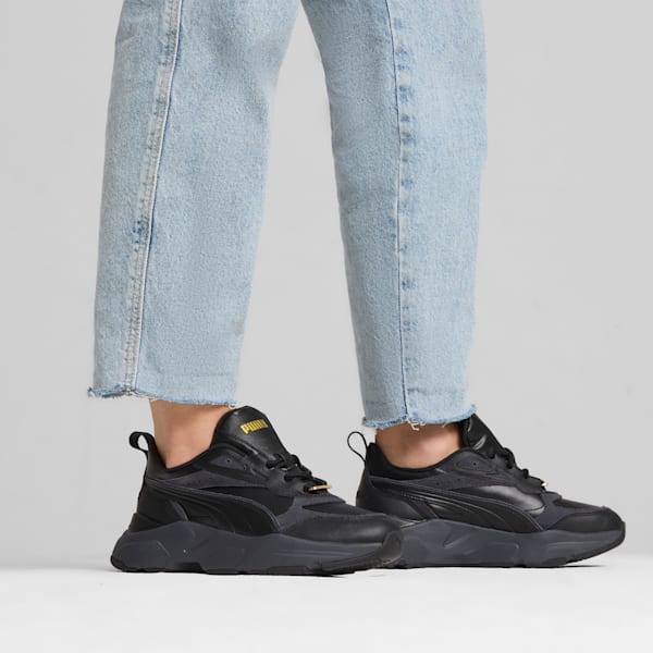 Cassia Lux Sneakers, PUMA Black-Strong Gray-PUMA Gold, extralarge-IND