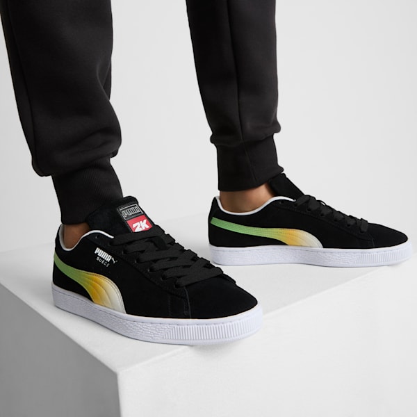 Tenis para hombre PUMA x 2K Suede, PUMA Black-Sun Stream-PUMA White, extralarge