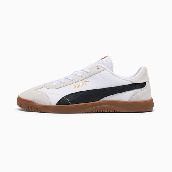 PUMA Club 5v5 Suede Men's Sneakers, PUMA White-PUMA Black-Feather Gray, extralarge