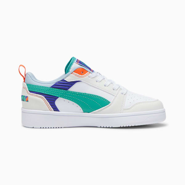 Tenis juvenil Rebound V6 Low READY, SET, BETTER, Vapor Gray-Jade Frost-PUMA White, extralarge