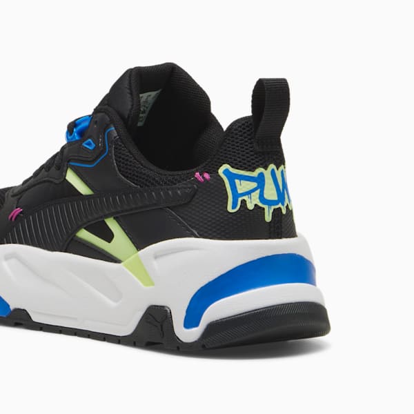 Tenis juvenil Trinity Mid 90s, PUMA Black-PUMA Black-Cool Cucumber-Hyperlink Blue, extralarge
