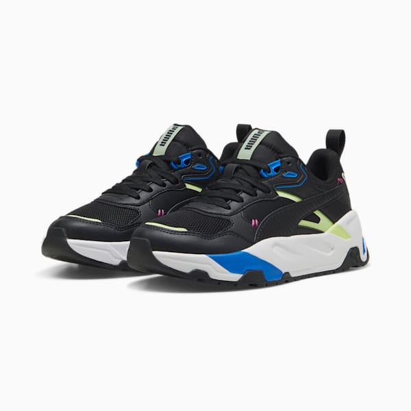 Tenis juvenil Trinity Mid 90s, PUMA Black-PUMA Black-Cool Cucumber-Hyperlink Blue, extralarge