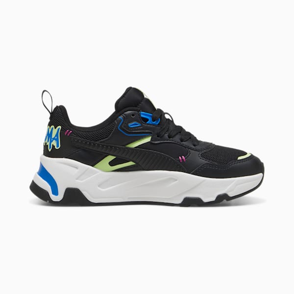 Trinity Mid 90s Big Kids' Sneakers, PUMA Black-PUMA Black-Cool Cucumber-Hyperlink Blue, extralarge