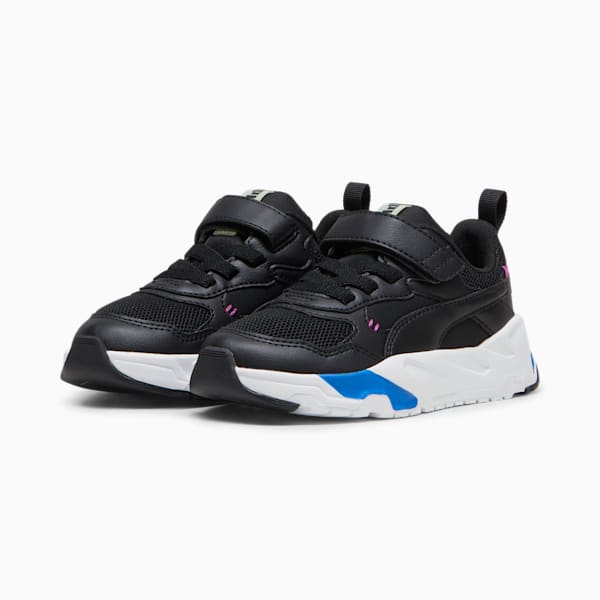 Trinity Mid 90s Little Kids' Sneakers, PUMA Black-PUMA Black-Cool Cucumber-Hyperlink Blue, extralarge