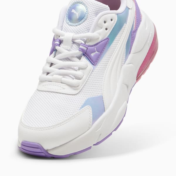 Tenis juvenil Vis2k Bouncy Sky, PUMA White-PUMA White-Lavender Alert, extralarge