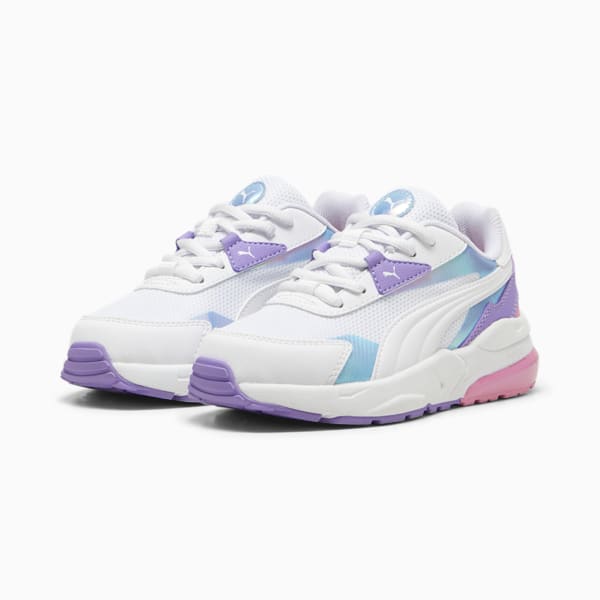 Tenis para niños pequeños Vis2k Bouncy Sky, PUMA White-PUMA White-Lavender Alert, extralarge