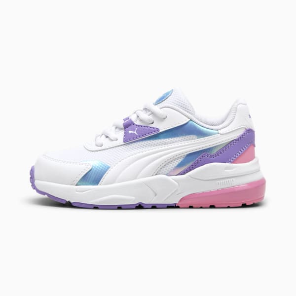 Tenis para niños pequeños Vis2k Bouncy Sky, PUMA White-PUMA White-Lavender Alert, extralarge