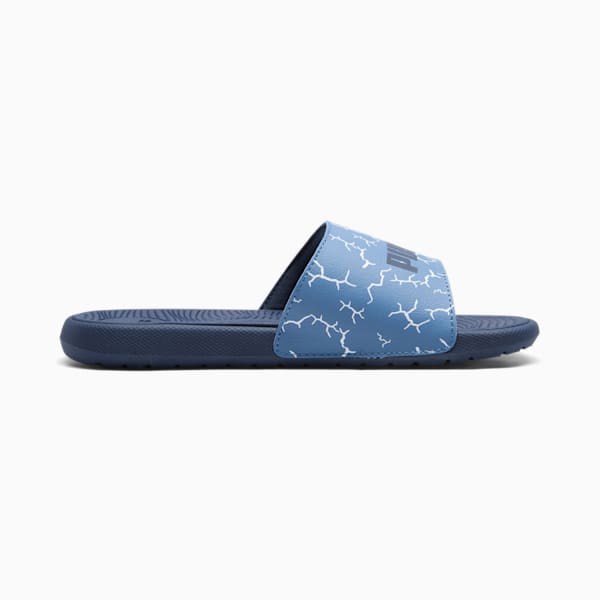 Cool Cat 2.0 Icy Monster Big Kids' Slides, Blue Horizon-Club Navy-PUMA White, extralarge