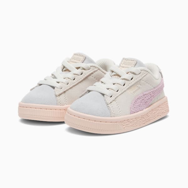 Tenis para infante Suede Easter, Warm White-Silver Mist-Grape Mist, extralarge