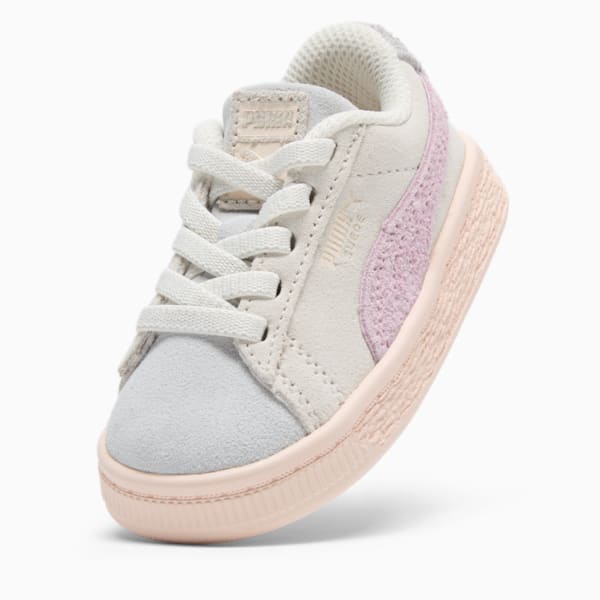 Tenis para infante Suede Easter, Warm White-Silver Mist-Grape Mist, extralarge