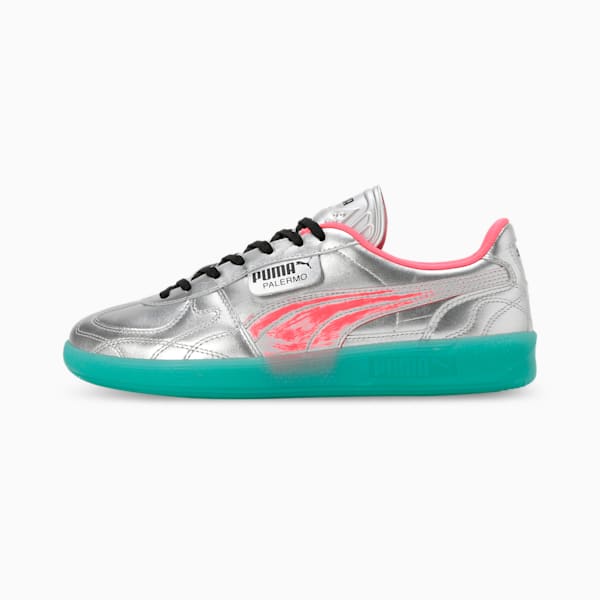 Palermo New Gen Footy Sneakers, PUMA Silver-Sparkling Green, extralarge-IND