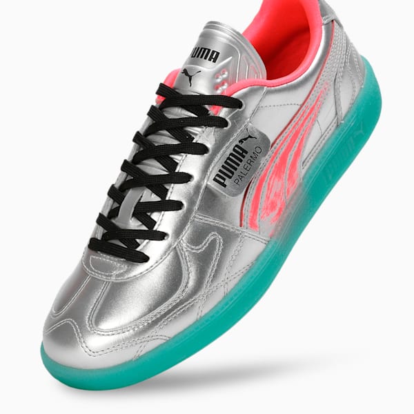 Palermo New Gen Footy Sneakers, PUMA Silver-Sparkling Green, extralarge-IND