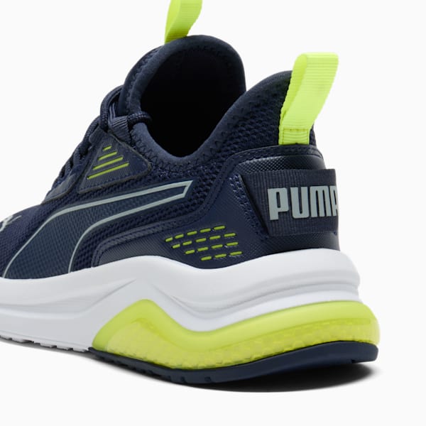 Amplifier Big Kids' Sneakers, PUMA Navy-Cool Mid Gray-Electric Lime, extralarge