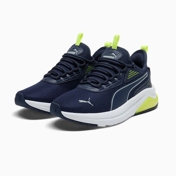 Amplifier Big Kids' Sneakers, PUMA Navy-Cool Mid Gray-Electric Lime, extralarge