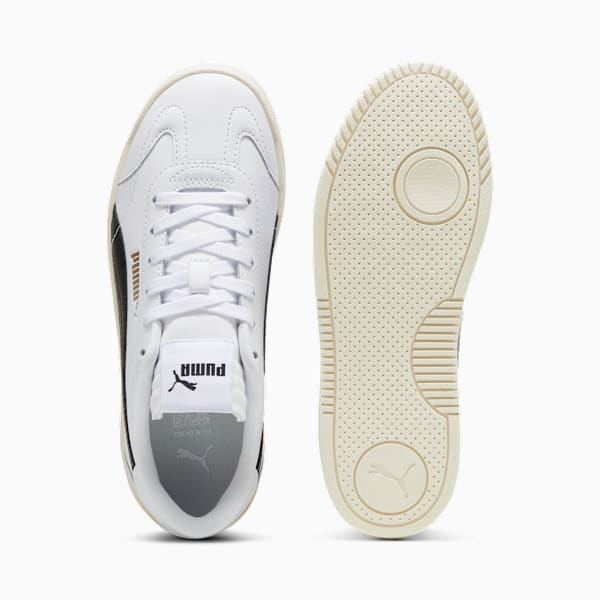 PUMA Club 5v5 Big Kids' Sneakers, PUMA White-PUMA Black-PUMA Gold, extralarge