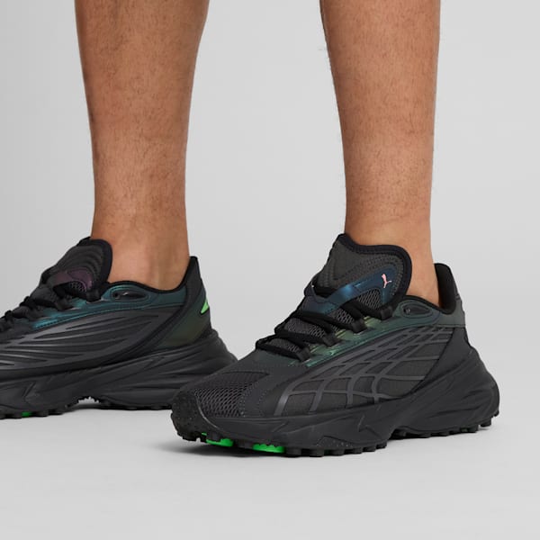 Tenis Spirex Casestudy para hombre, Flat Dark Gray-PUMA Black-Fluro Green Pes, extralarge