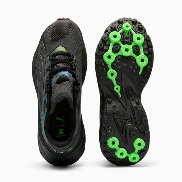 Tenis Spirex Casestudy para hombre, Flat Dark Gray-PUMA Black-Fluro Green Pes, extralarge