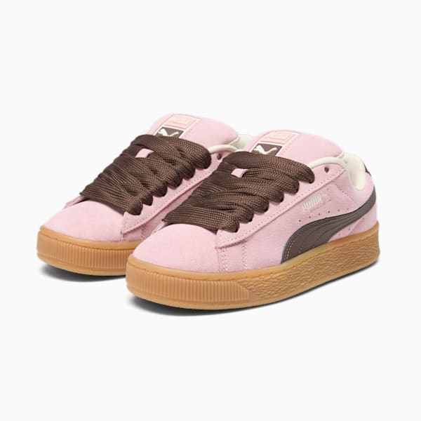 Suede XL Skate Big Kids' Sneakers, Peach Smoothie-Chestnut Brown-Frosted Ivory, extralarge