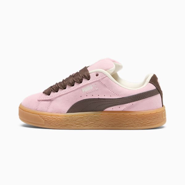 Suede XL Skate Big Kids' Sneakers, Peach Smoothie-Chestnut Brown-Frosted Ivory, extralarge