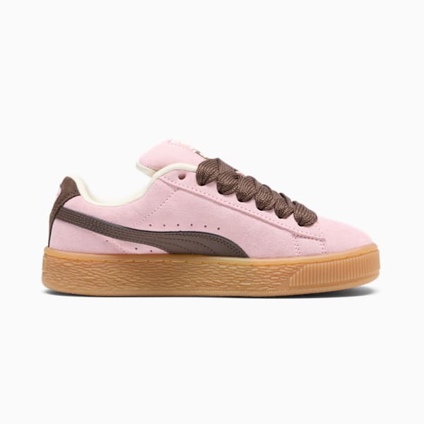 Suede XL Skate Big Kids' Sneakers, Peach Smoothie-Chestnut Brown-Frosted Ivory, extralarge