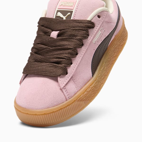 Suede XL Skate Big Kids' Sneakers, Peach Smoothie-Chestnut Brown-Frosted Ivory, extralarge