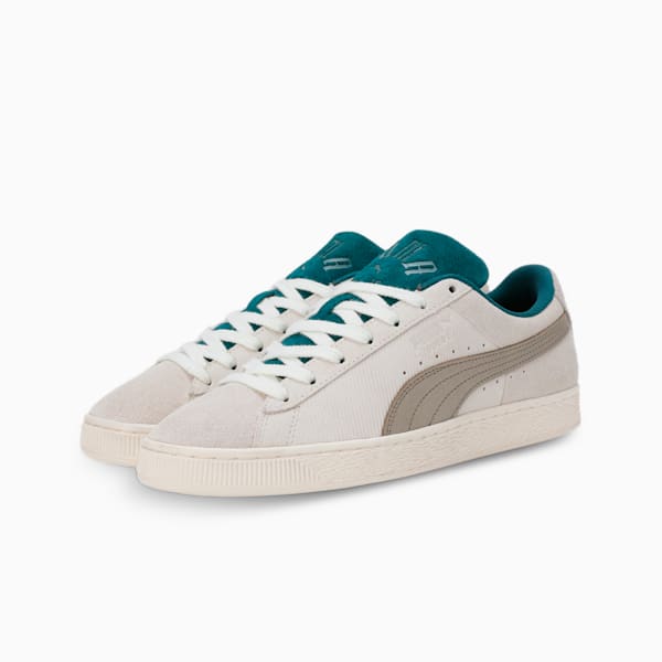 PLAY LOUD Suede Sneakers, Warm White-Cold Green, extralarge-IND