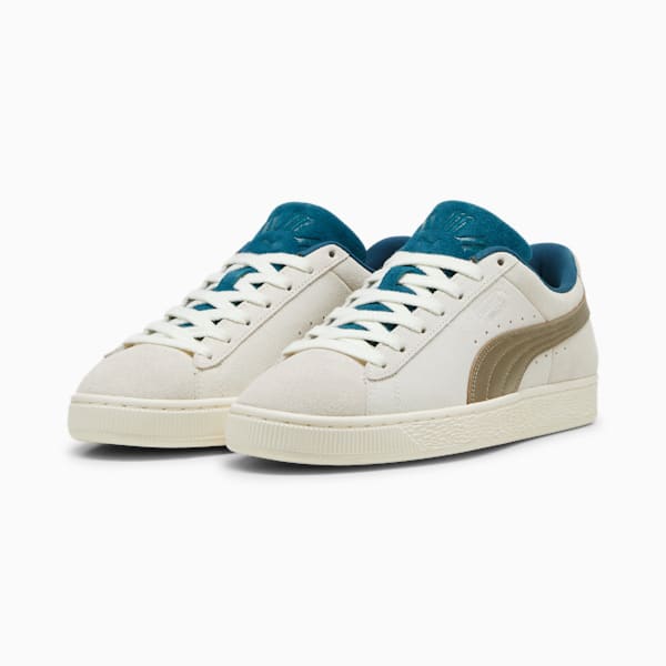 PLAY LOUD Suede Sneakers, Warm White-Cold Green, extralarge