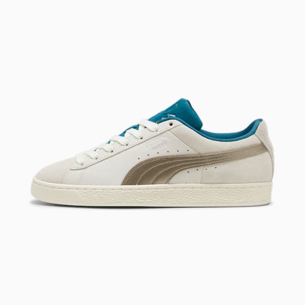 PLAY LOUD Suede Sneakers, Warm White-Cold Green, extralarge