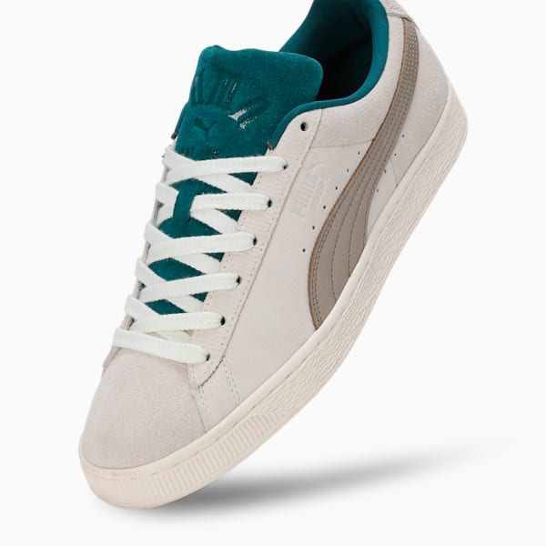 PLAY LOUD Suede Sneakers, Warm White-Cold Green, extralarge-IND