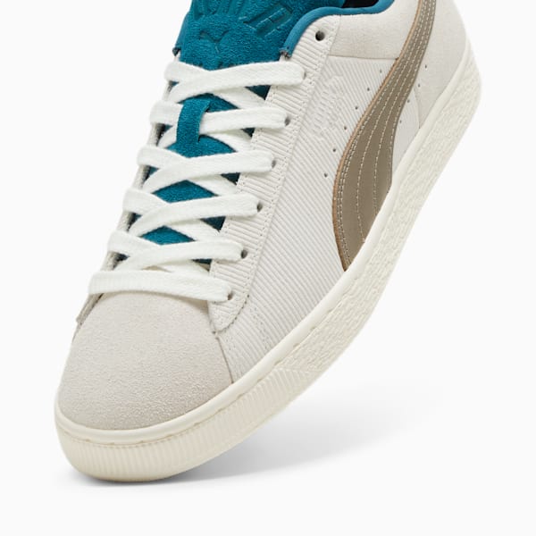 PLAY LOUD Suede Sneakers, Warm White-Cold Green, extralarge